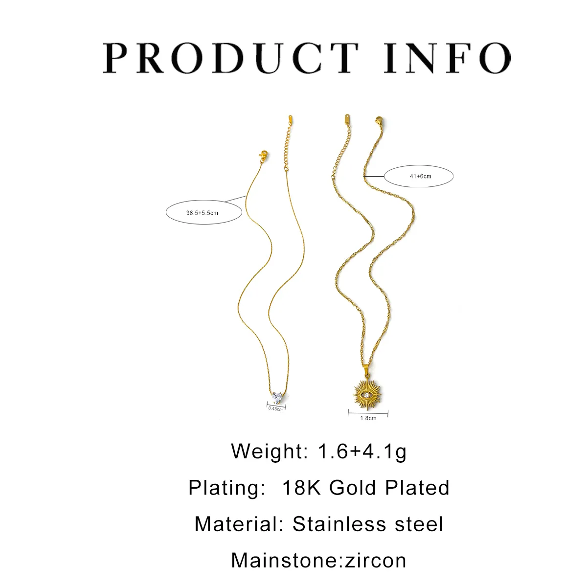 304 Stainless Steel 18K Gold Plated Simple Style Classic Style Plating Inlay Devil's Eye Heart Shape Zircon Pendant Necklace display picture 1