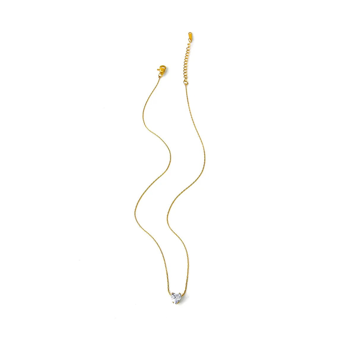 304 Stainless Steel 18K Gold Plated Simple Style Classic Style Plating Inlay Devil's Eye Heart Shape Zircon Pendant Necklace display picture 2