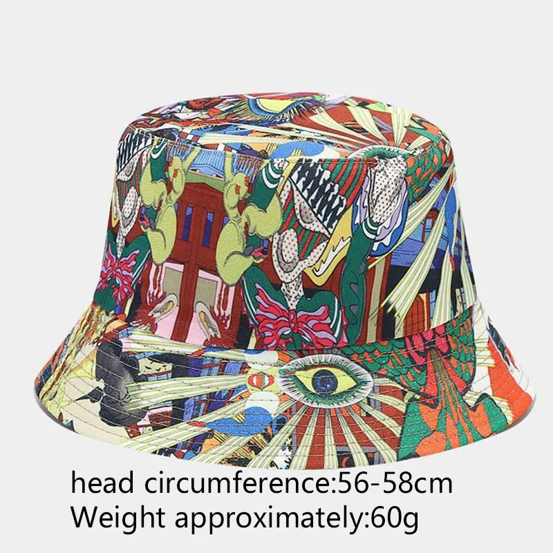 Women's Hip-Hop Simple Style Eye Printing Wide Eaves Bucket Hat display picture 1