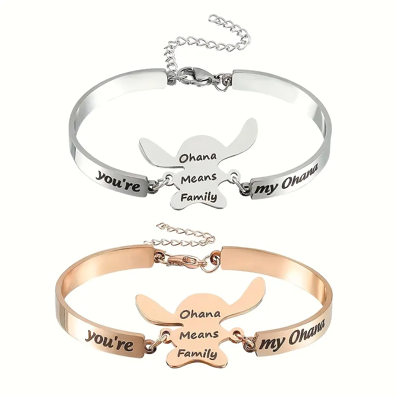Cartoon Style Hip-Hop Letter 304 Stainless Steel Gold Plated Silver Plated Bracelets In Bulk display picture 4