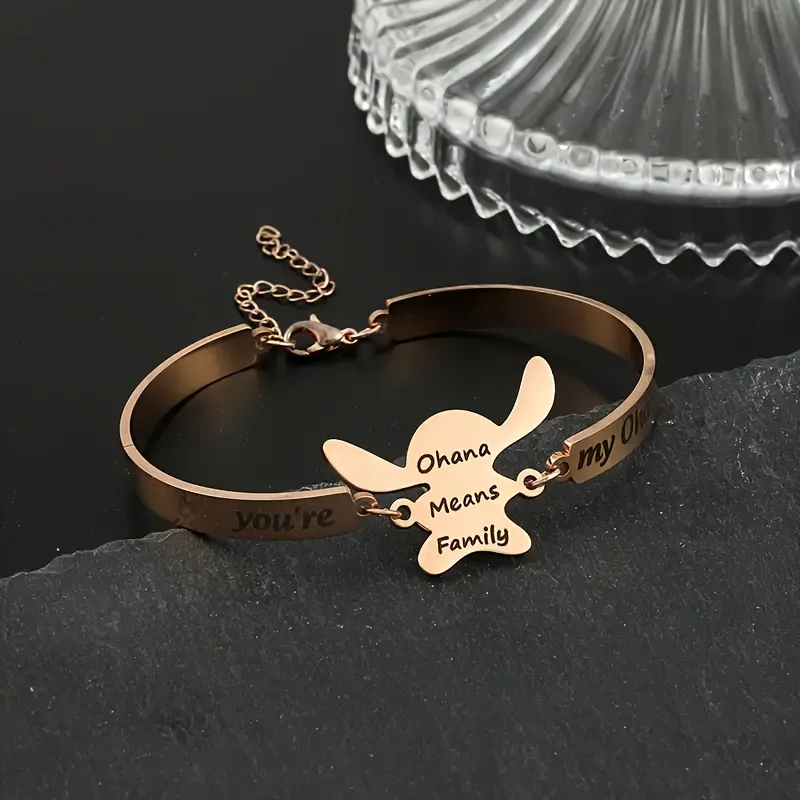 Cartoon Style Hip-Hop Letter 304 Stainless Steel Gold Plated Silver Plated Bracelets In Bulk display picture 5