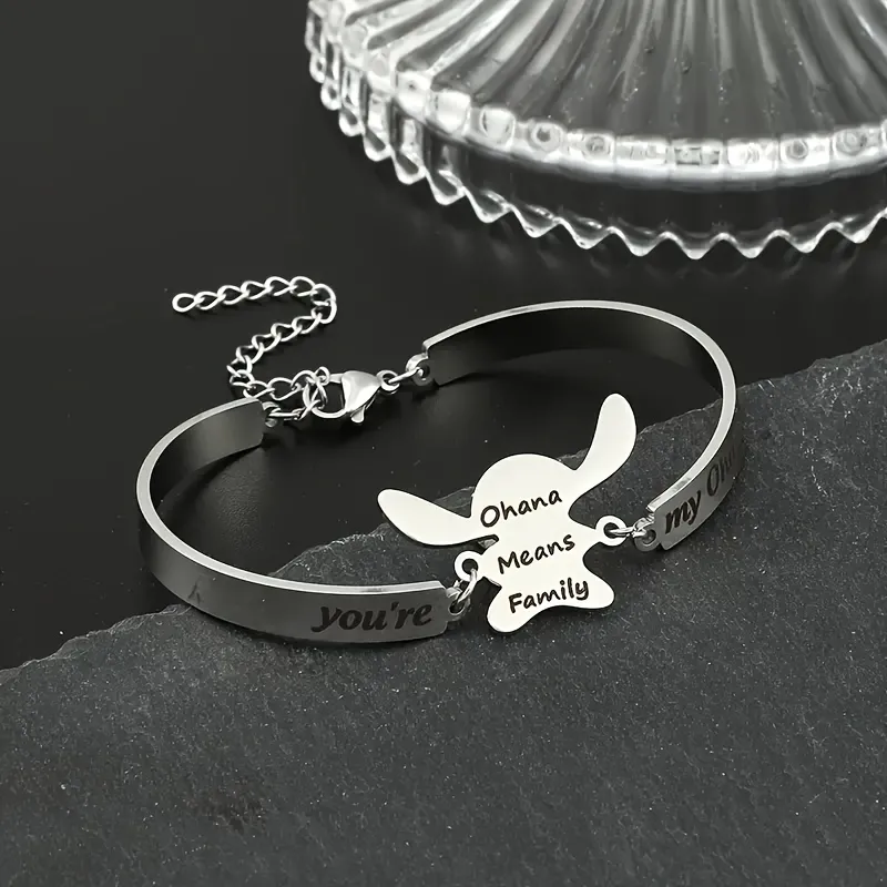 Cartoon Style Hip-Hop Letter 304 Stainless Steel Gold Plated Silver Plated Bracelets In Bulk display picture 6