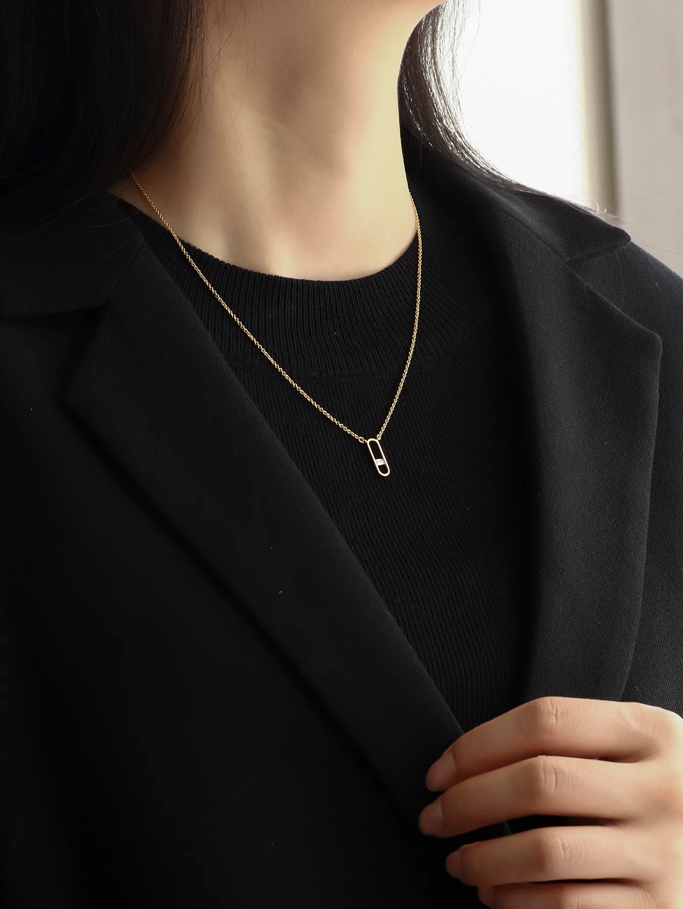 Copper 18K Gold Plated Simple Style Classic Style Plating Inlay Solid Color Zircon Pendant Necklace display picture 12