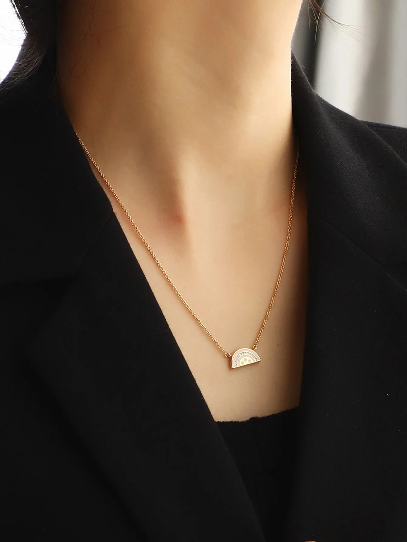 Copper 18K Gold Plated Simple Style Classic Style Plating Inlay Solid Color Zircon Pendant Necklace display picture 20