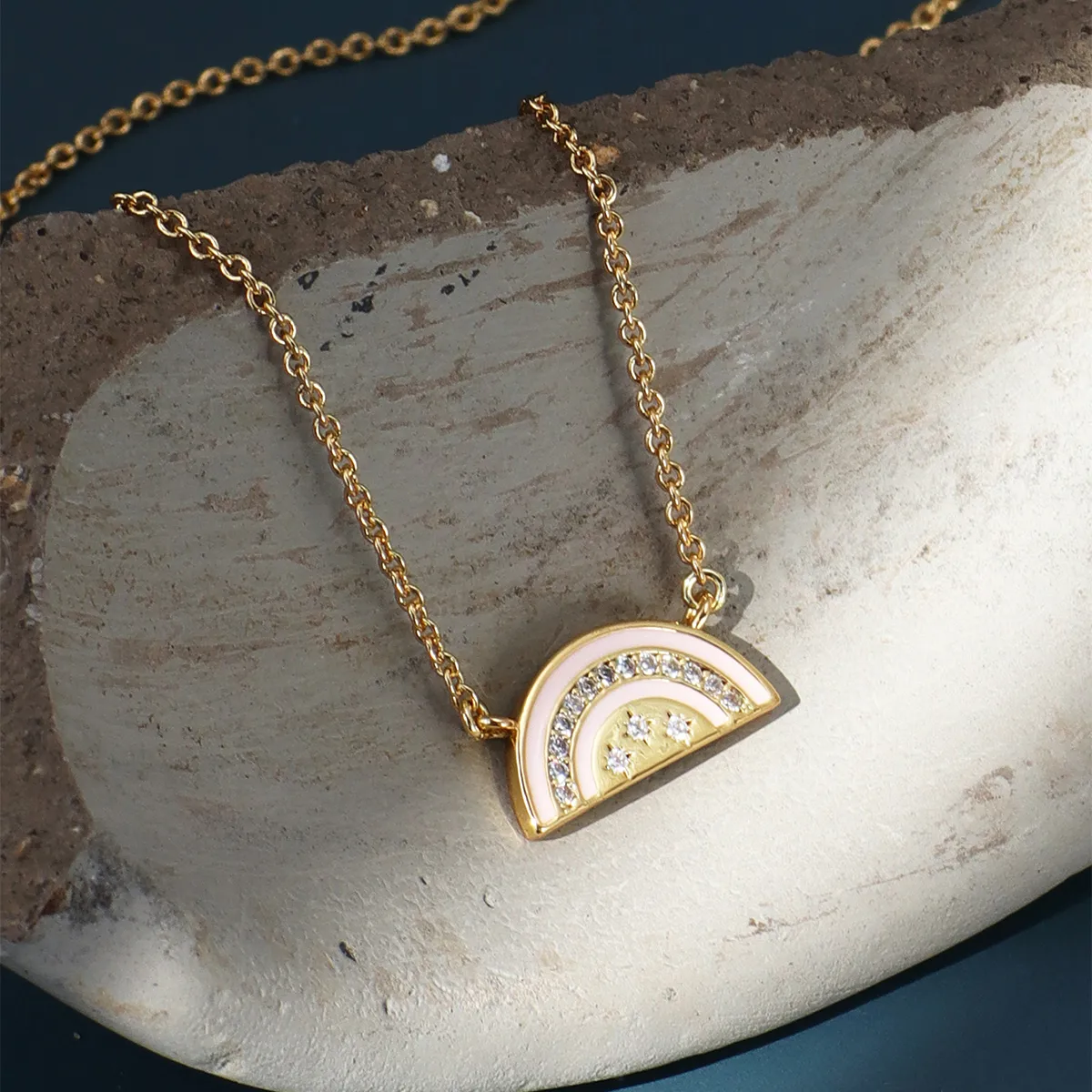 Copper 18K Gold Plated Simple Style Classic Style Plating Inlay Solid Color Zircon Pendant Necklace display picture 21