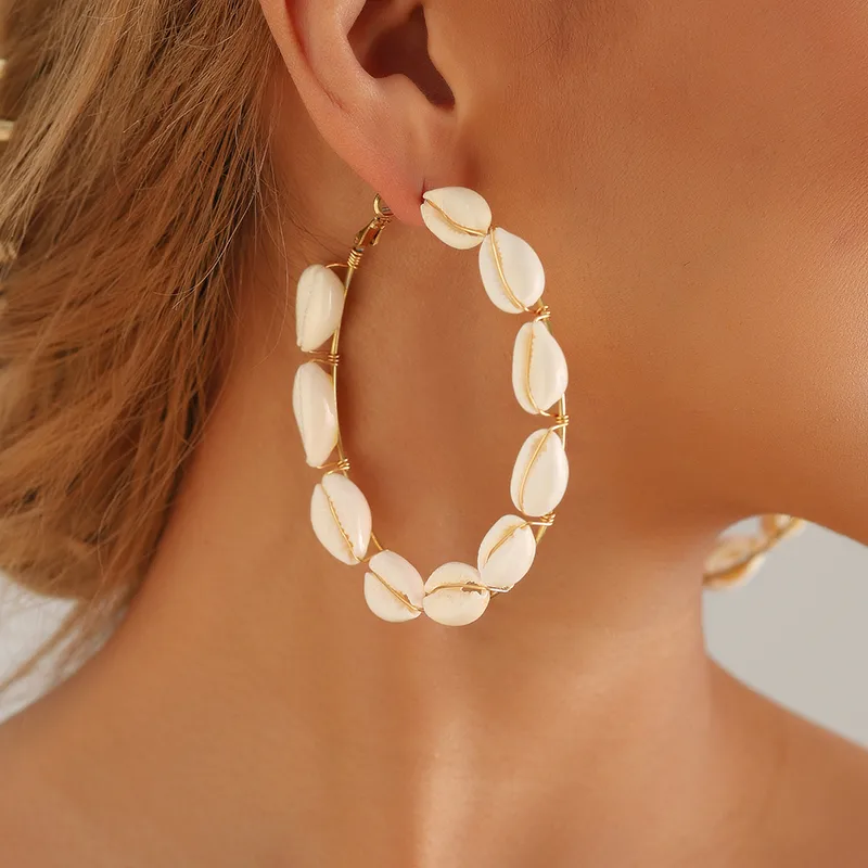 1 Pair Casual Hawaiian Vacation Shell Alloy Shell Earrings display picture 3
