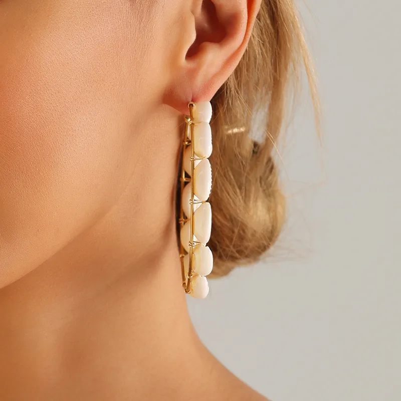 1 Pair Casual Hawaiian Vacation Shell Alloy Shell Earrings display picture 2