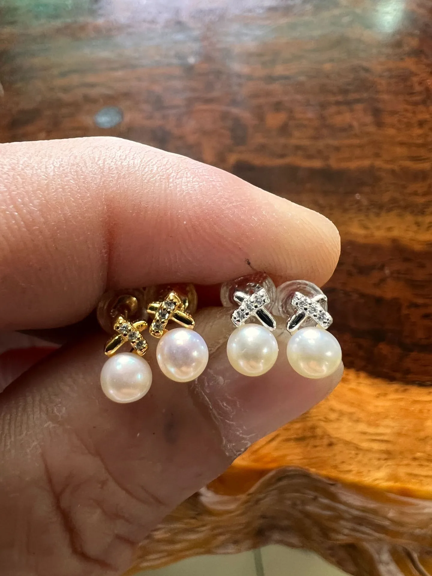 1 Pair Simple Style Bow Knot Inlay Sterling Silver Pearl Zircon Ear Studs display picture 6