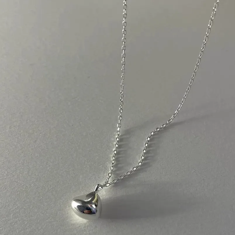 925 Sterling Silver Water Plating Cable Chain Chain Water Droplets Pendant Necklace display picture 3