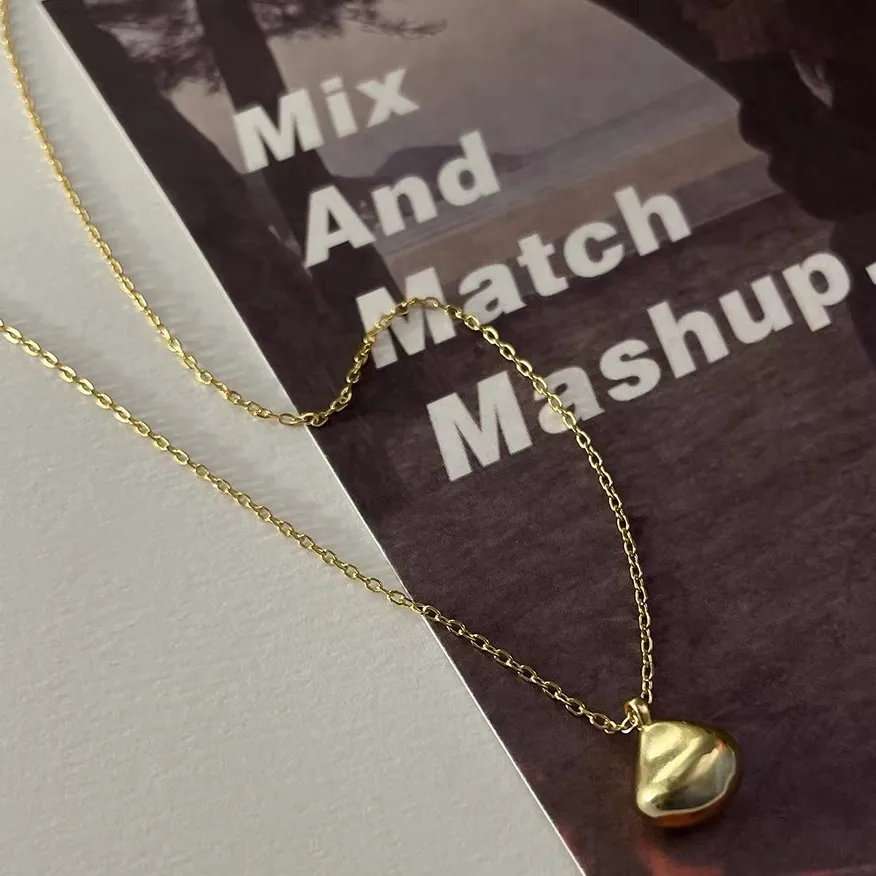 925 Sterling Silver Water Plating Cable Chain Chain Water Droplets Pendant Necklace display picture 2