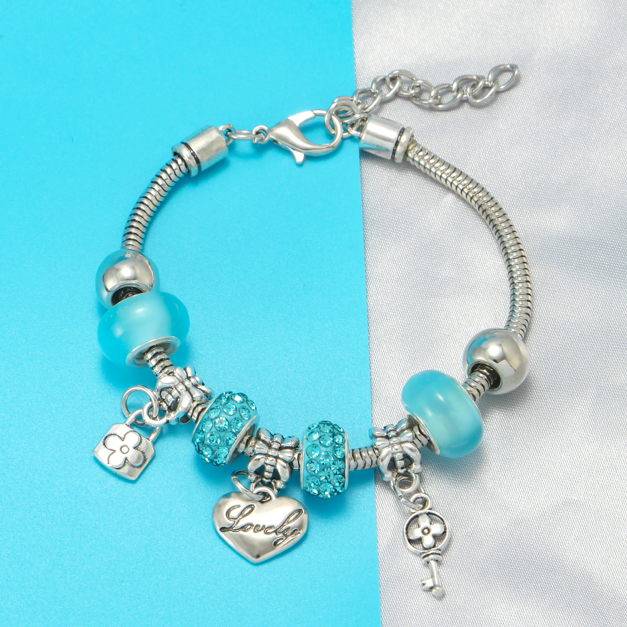 Wholesale Jewelry Casual Glam Heart Shape Flower Butterfly Iron Crystal Zircon White Gold Plated Plating Inlay Bracelets display picture 5