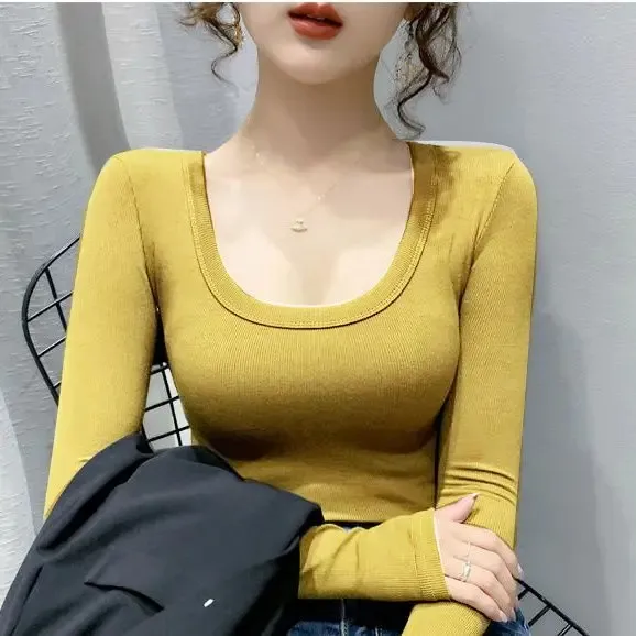 Women's T-shirt Long Sleeve Blouses Washed Casual Simple Style Classic Style Solid Color display picture 4