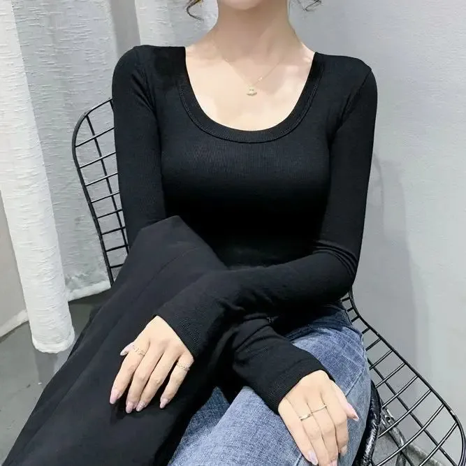 Women's T-shirt Long Sleeve Blouses Washed Casual Simple Style Classic Style Solid Color display picture 7