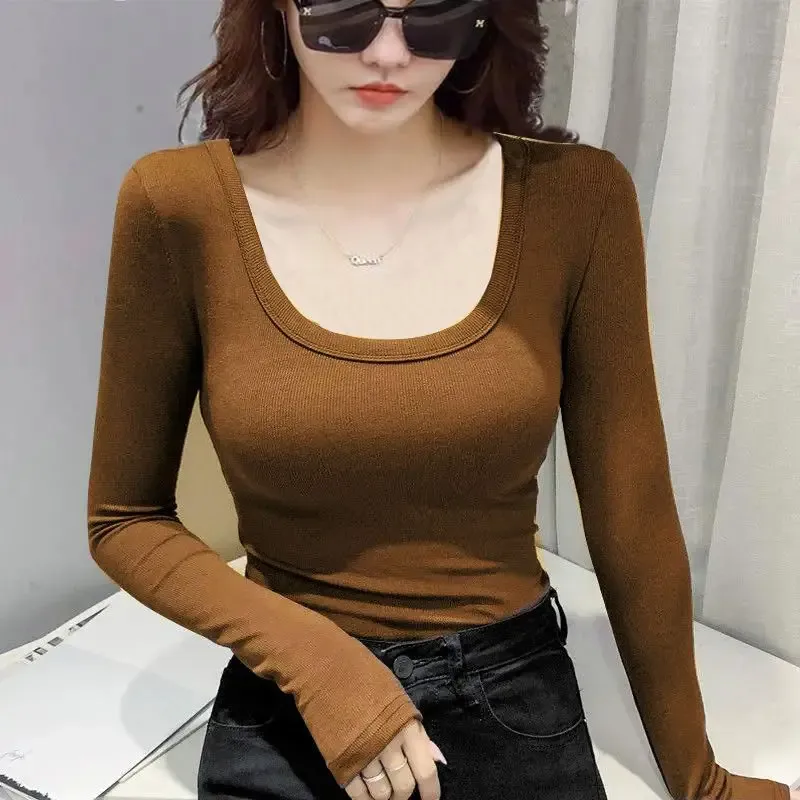 Women's T-shirt Long Sleeve Blouses Washed Casual Simple Style Classic Style Solid Color display picture 14
