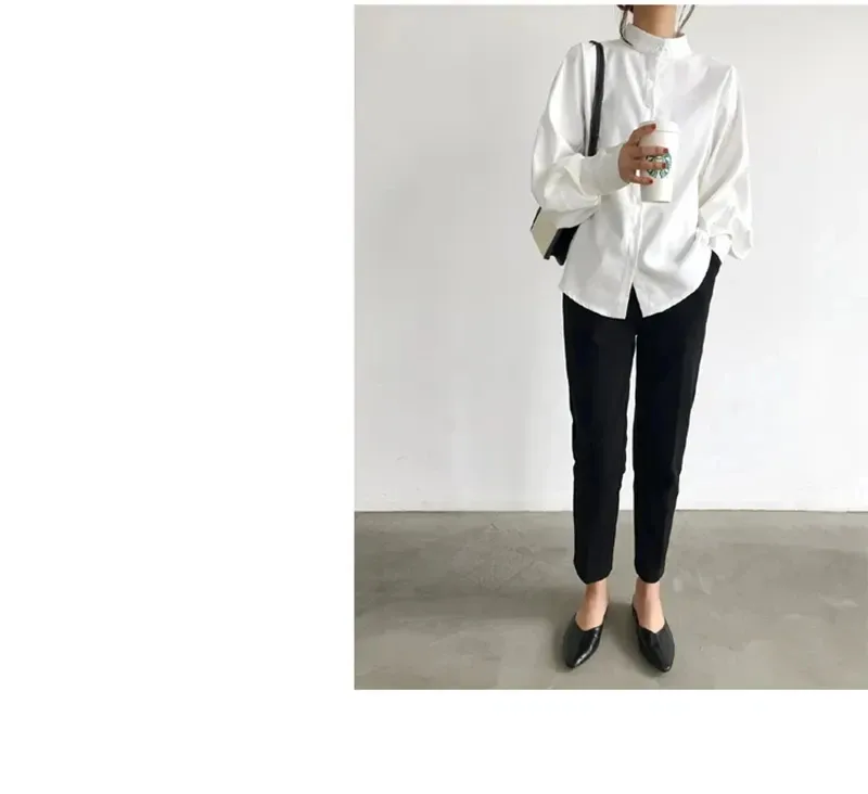Women's Blouse Long Sleeve Blouses Washed Button Simple Style Solid Color display picture 8