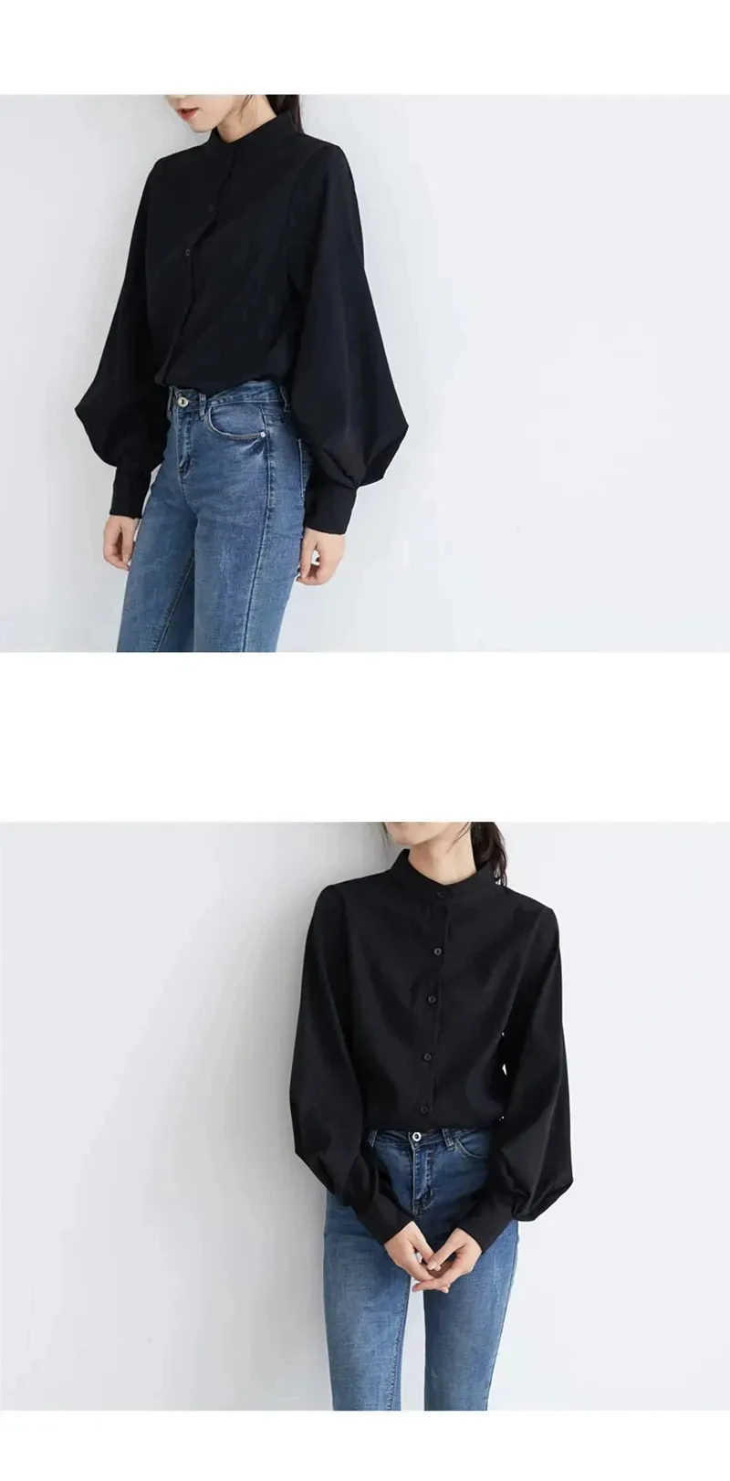 Women's Blouse Long Sleeve Blouses Washed Button Simple Style Solid Color display picture 13