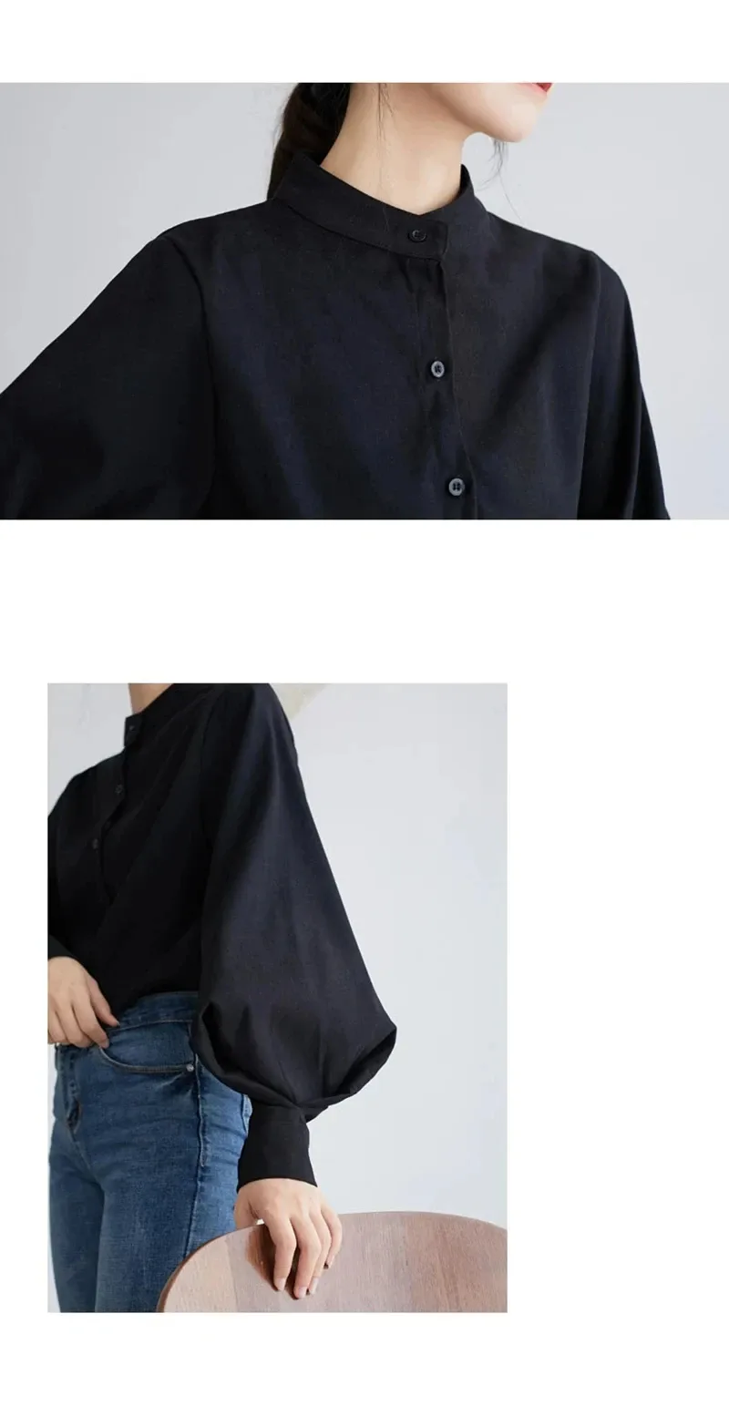 Women's Blouse Long Sleeve Blouses Washed Button Simple Style Solid Color display picture 14