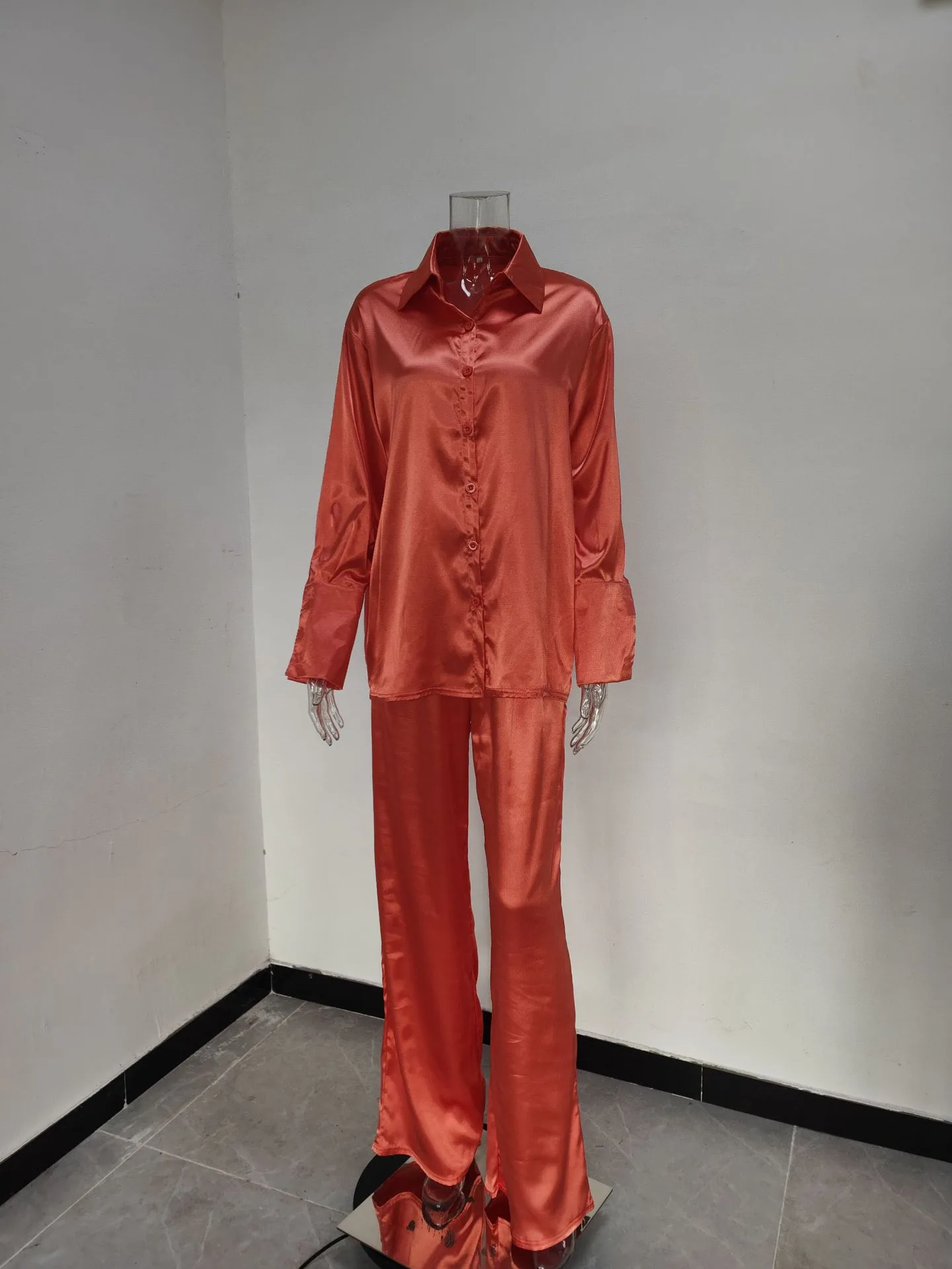 Casual Women'S Fashion Solid Color Polyester Front Button Pants Sets Pants Sets display picture 11