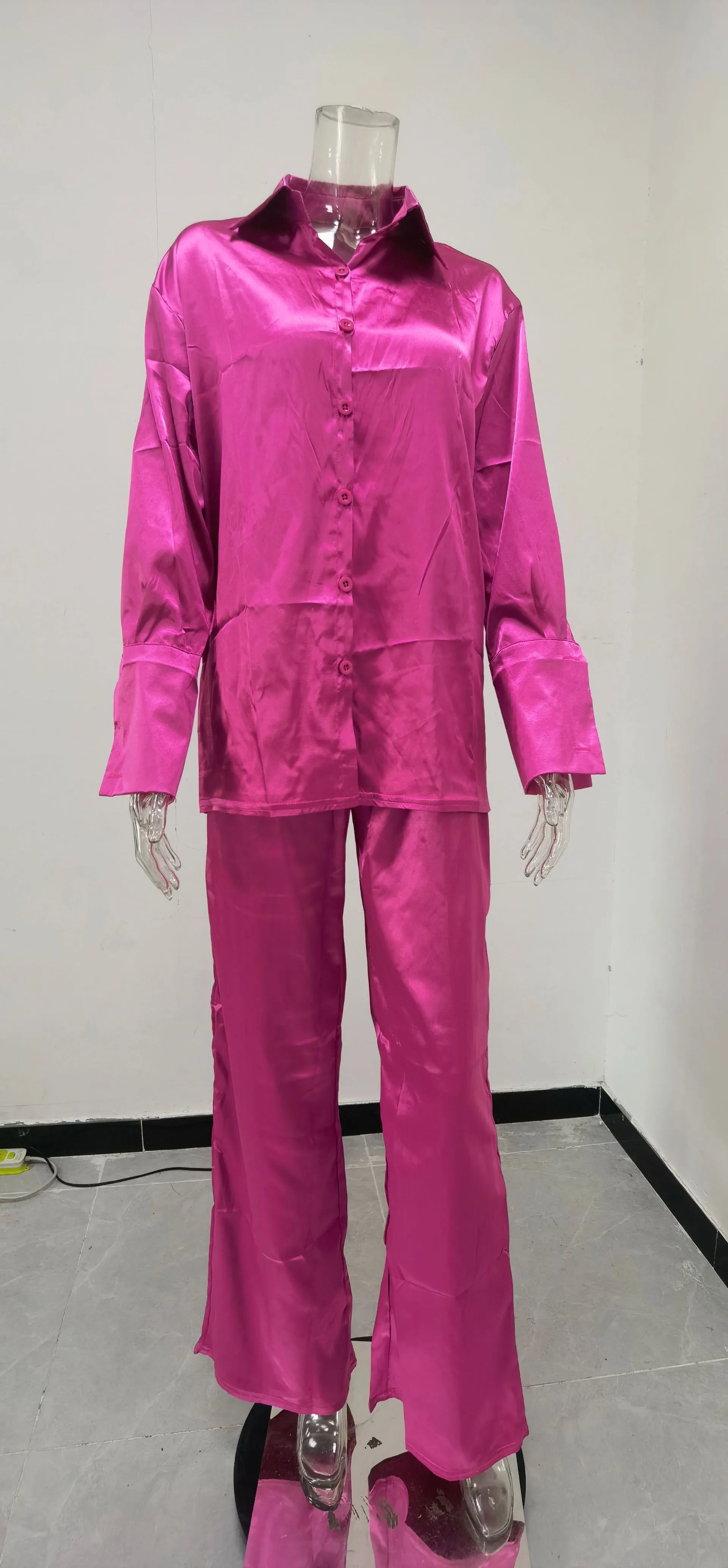 Casual Women'S Fashion Solid Color Polyester Front Button Pants Sets Pants Sets display picture 14