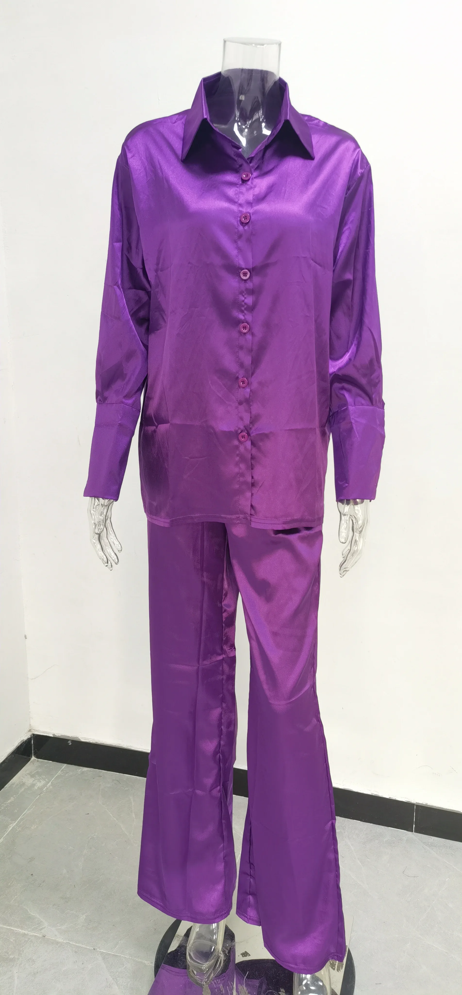 Casual Women'S Fashion Solid Color Polyester Front Button Pants Sets Pants Sets display picture 18