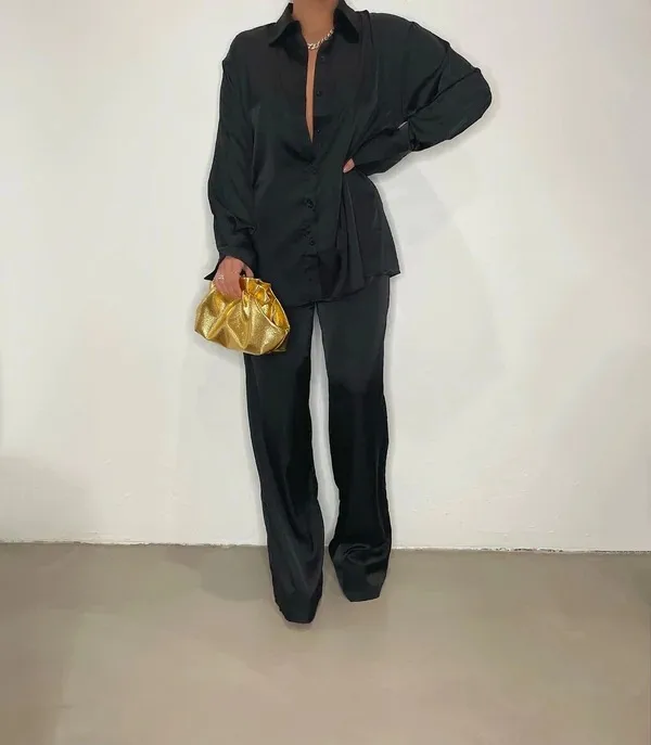 Casual Women'S Fashion Solid Color Polyester Front Button Pants Sets Pants Sets display picture 20