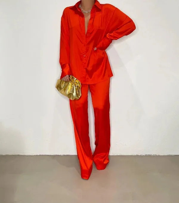 Casual Women'S Fashion Solid Color Polyester Front Button Pants Sets Pants Sets display picture 21