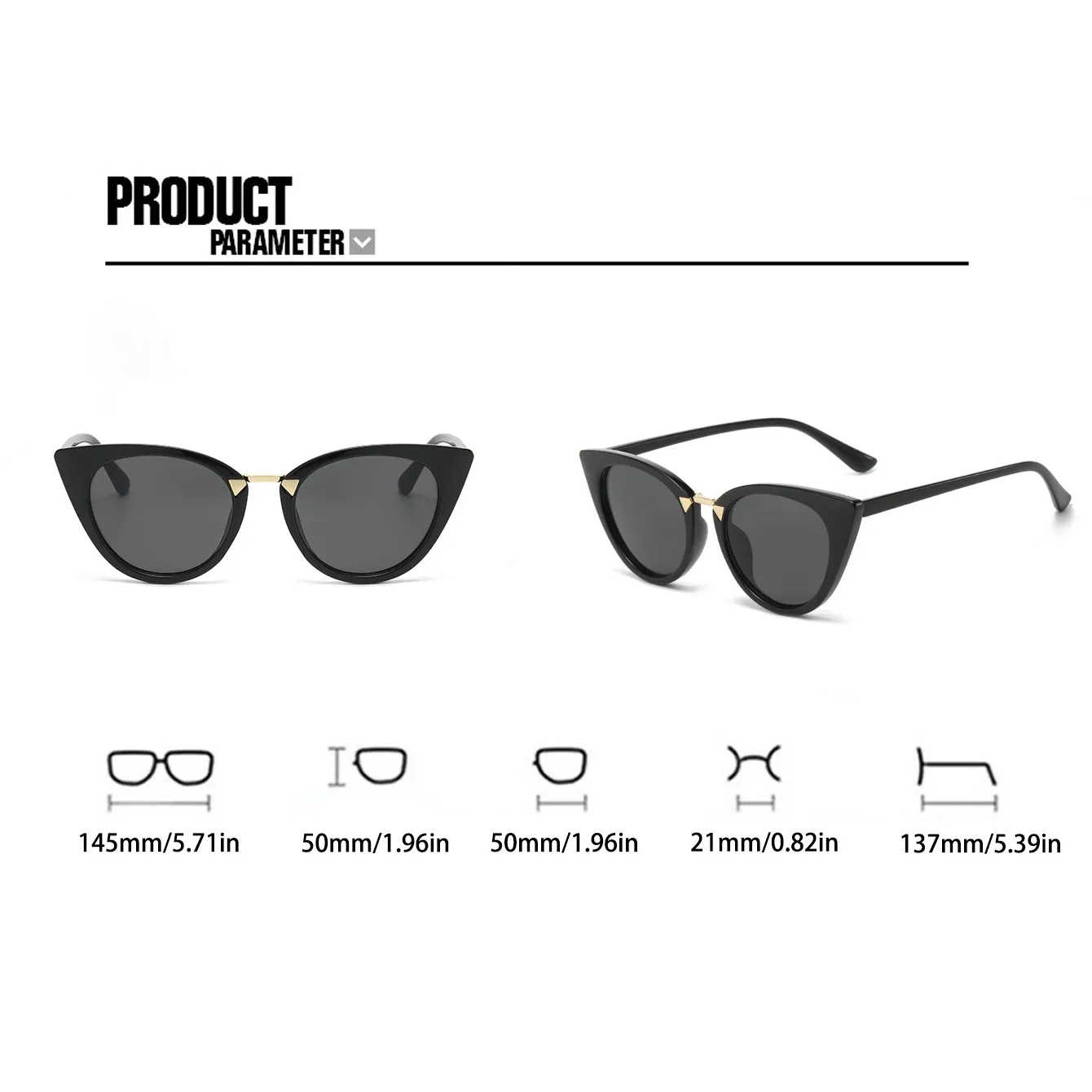 Casual Vintage Style Simple Style Solid Color Ac Cat Eye Full Frame Women's Sunglasses display picture 9
