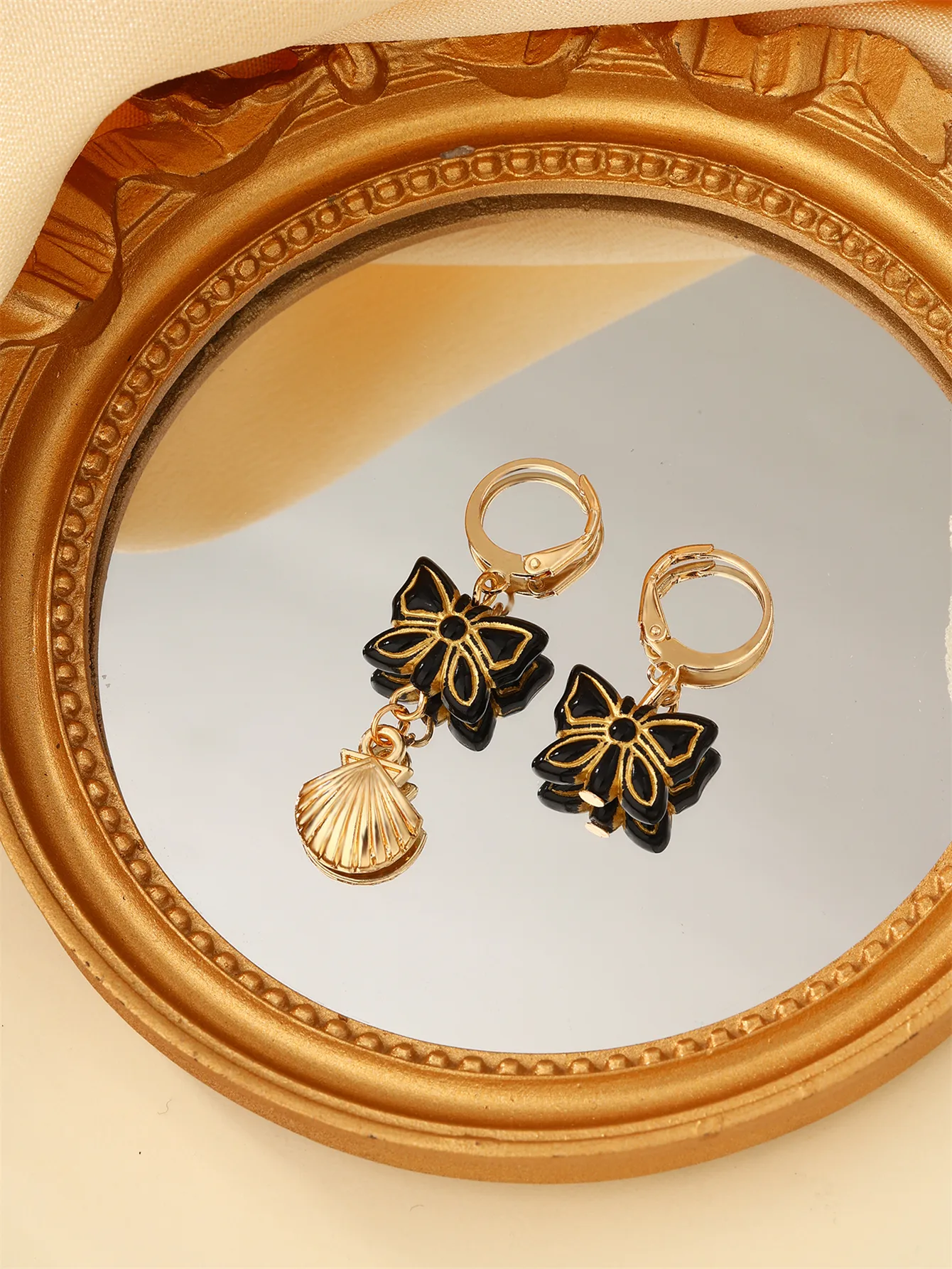 1 Pair Casual Beach Starfish Conch Shell Beaded Natural Stone 18K Gold Plated Drop Earrings display picture 14