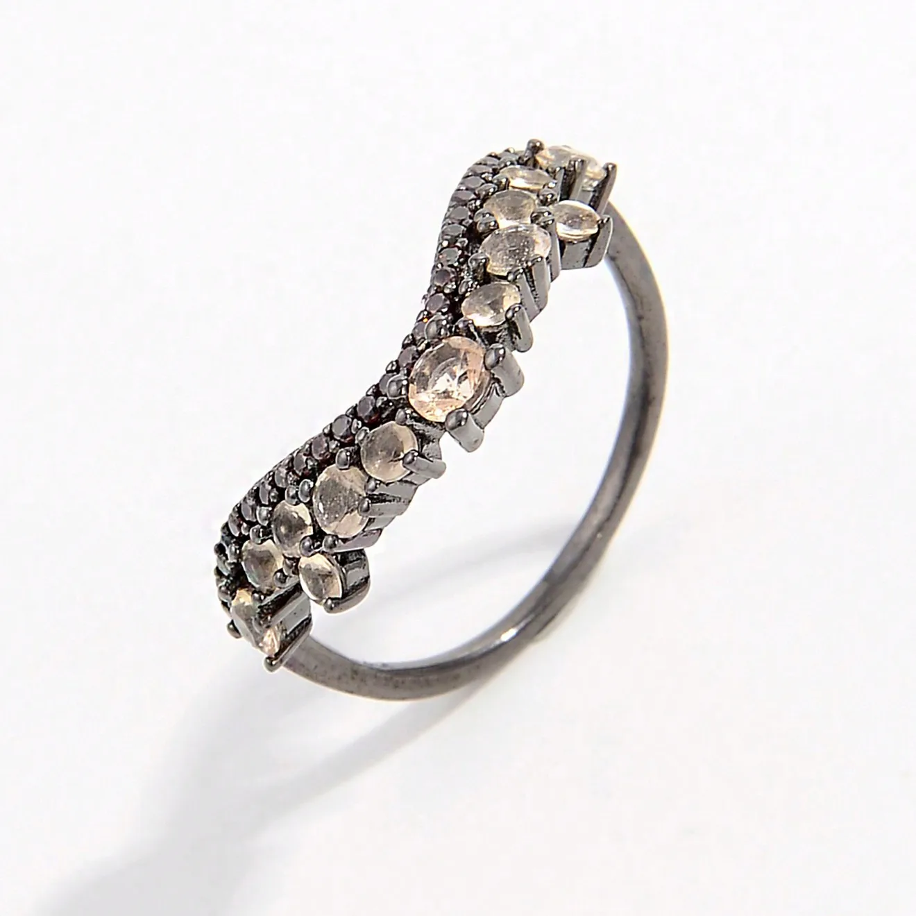 Sterling Silver White Gold Plated Simple Style Shiny Inlay V Shape Zircon Rings display picture 6