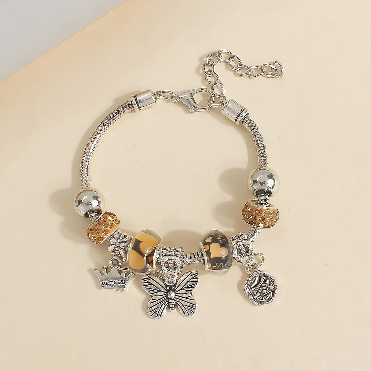 Wholesale Jewelry Basic Simple Style Classic Style Star Heart Shape Crown Alloy Beaded Bracelets display picture 4