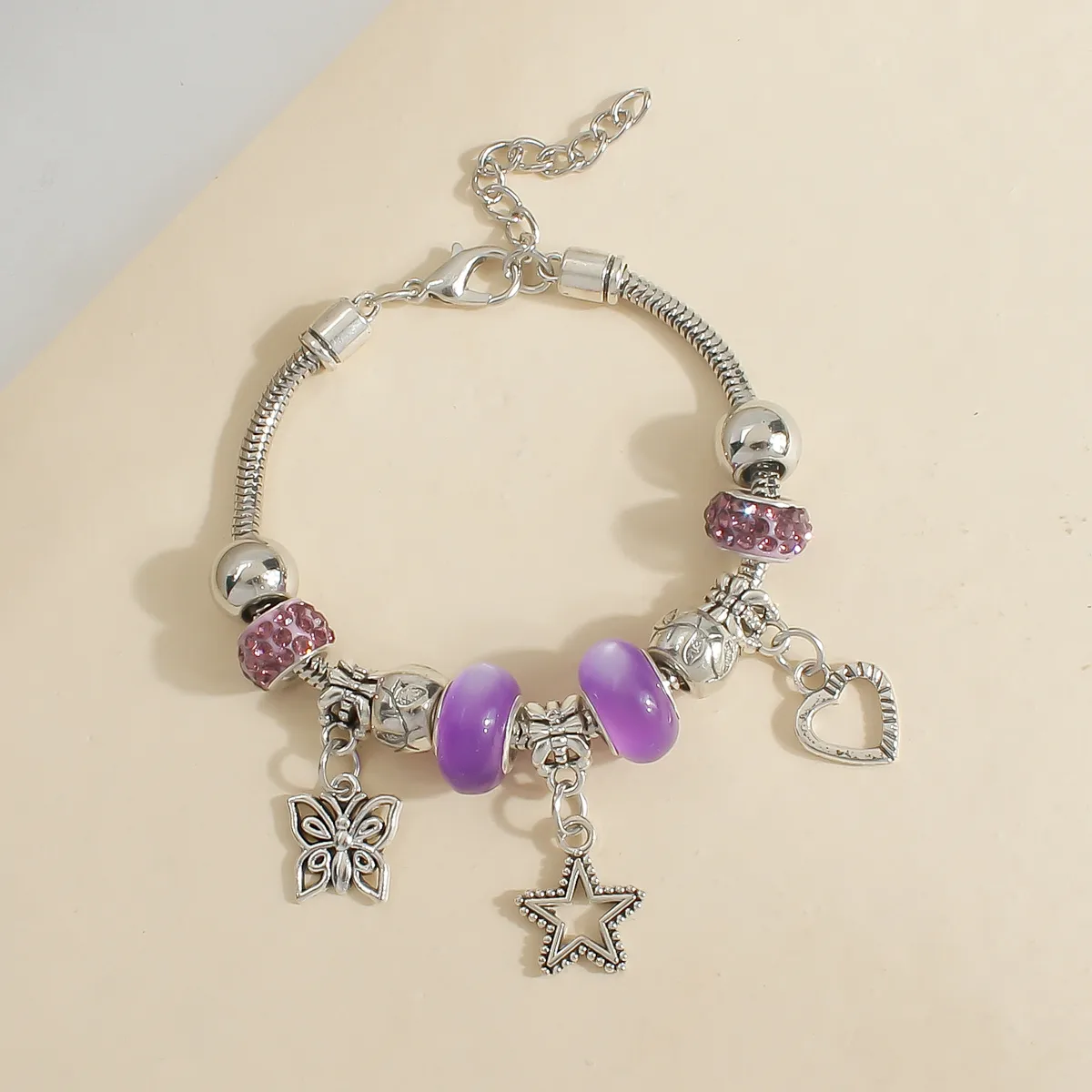Wholesale Jewelry Basic Simple Style Classic Style Star Heart Shape Crown Alloy Beaded Bracelets display picture 8