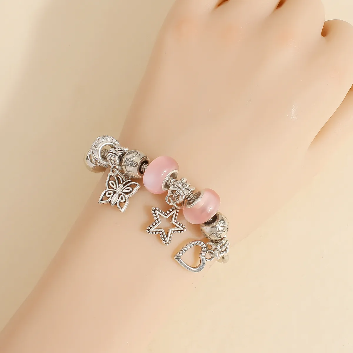 Wholesale Jewelry Basic Simple Style Classic Style Star Heart Shape Crown Alloy Beaded Bracelets display picture 6