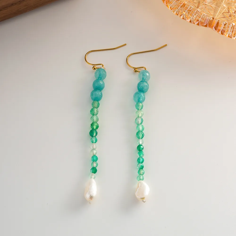 1 Pair Elegant Vintage Style Geometric Inlay 304 Stainless Steel Freshwater Pearl Freshwater Pearl Drop Earrings display picture 9