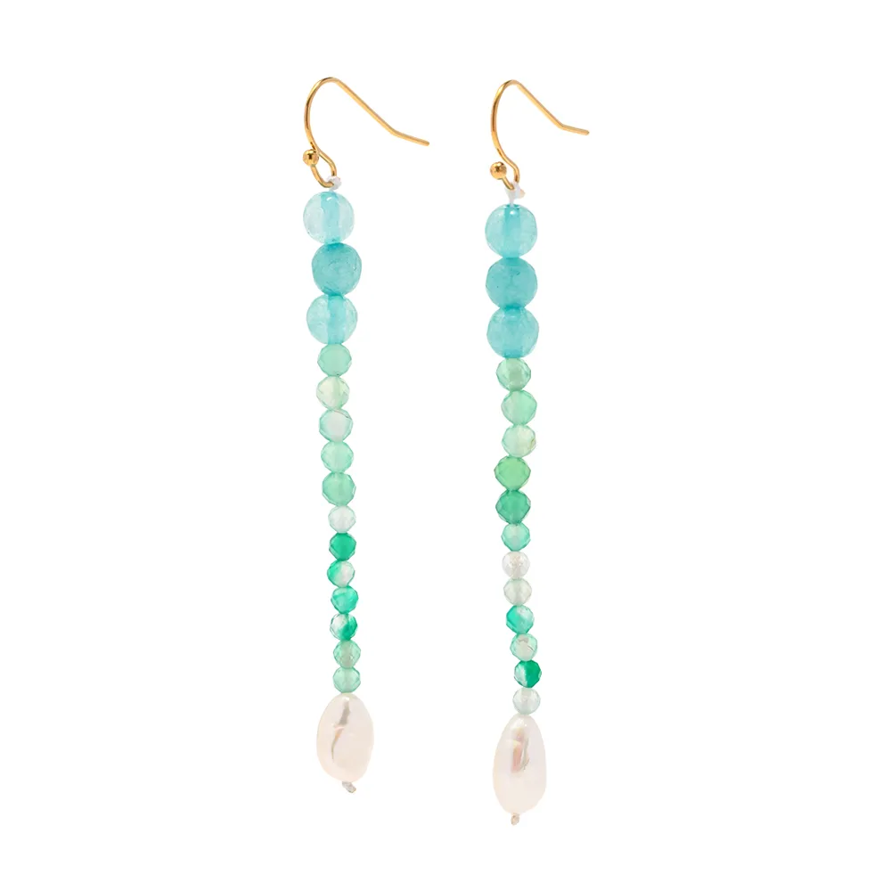 1 Pair Elegant Vintage Style Geometric Inlay 304 Stainless Steel Freshwater Pearl Freshwater Pearl Drop Earrings display picture 11