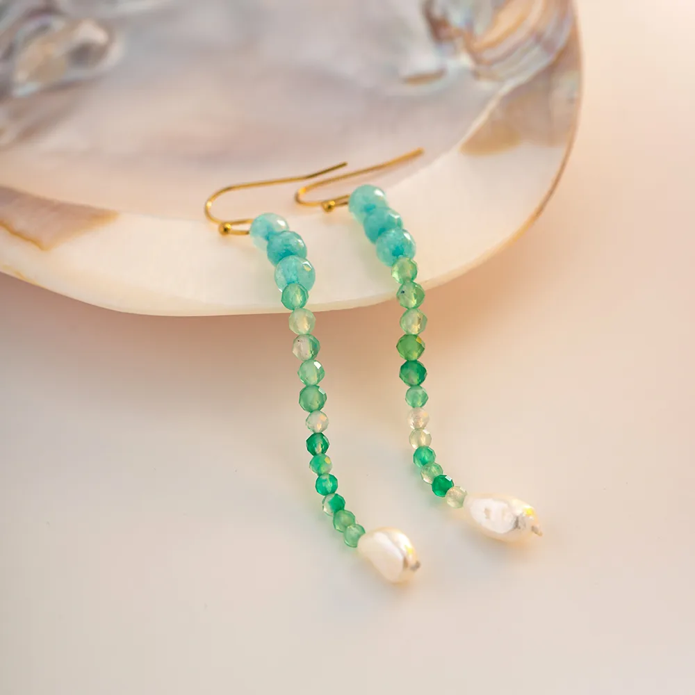 1 Pair Elegant Vintage Style Geometric Inlay 304 Stainless Steel Freshwater Pearl Freshwater Pearl Drop Earrings display picture 13