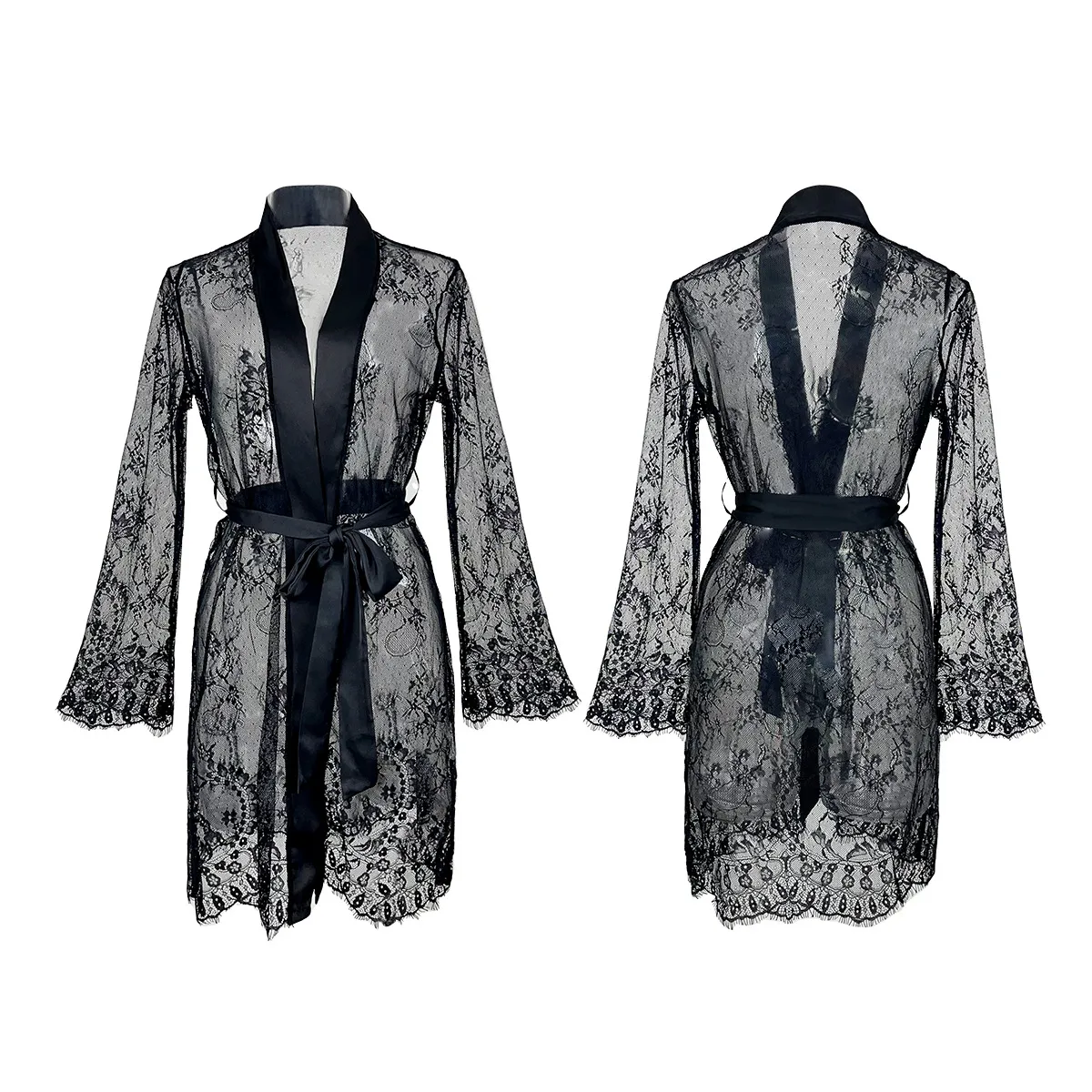 Home Sleeping Honeymoon Women's Vacation Sexy Solid Color Polyester See-Through Pajama Sets display picture 1