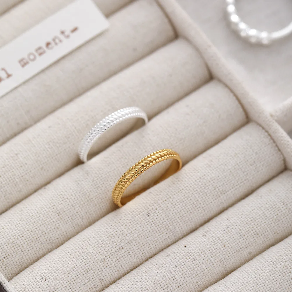 Sterling Silver IG Style Casual Plating Solid Color Open Rings display picture 3