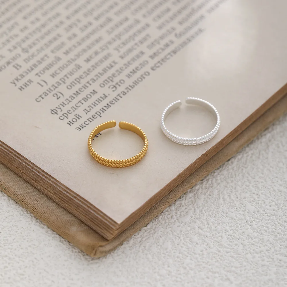 Sterling Silver IG Style Casual Plating Solid Color Open Rings display picture 6