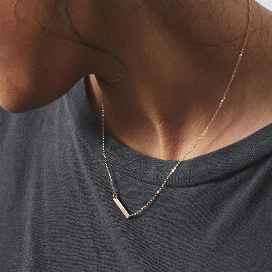 304 Stainless Steel 14K Gold Plated Simple Style Classic Style Plating Solid Color Pendant Necklace display picture 4