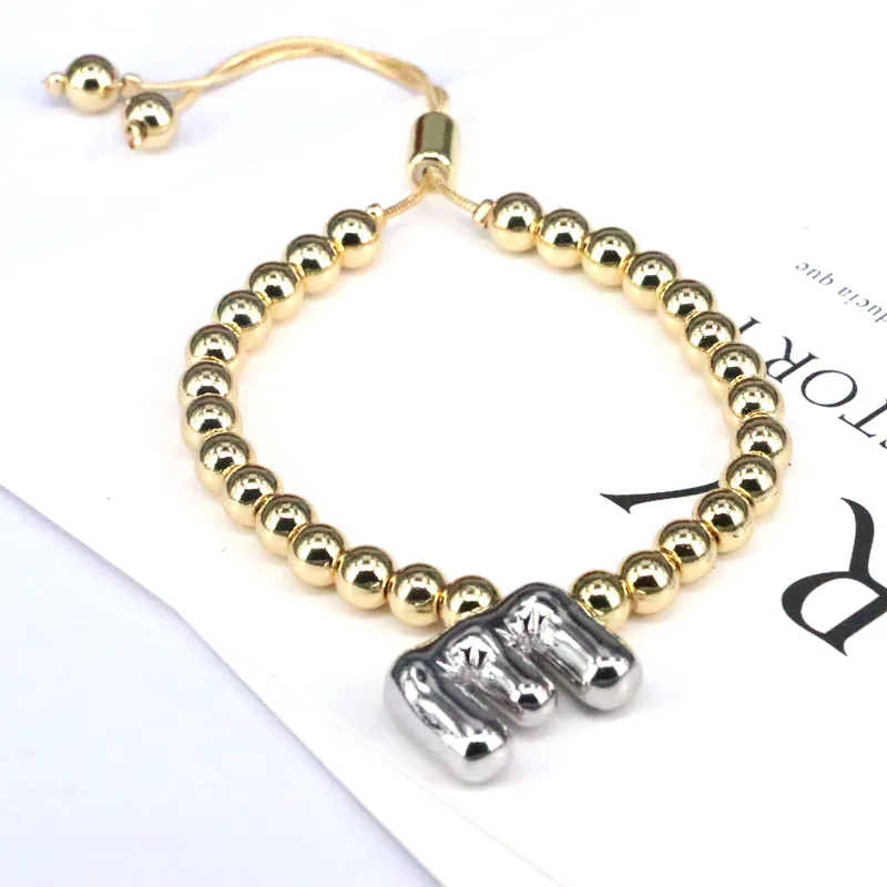 Copper Gold Plated Vintage Style Simple Style Plating Letter Bracelets display picture 2