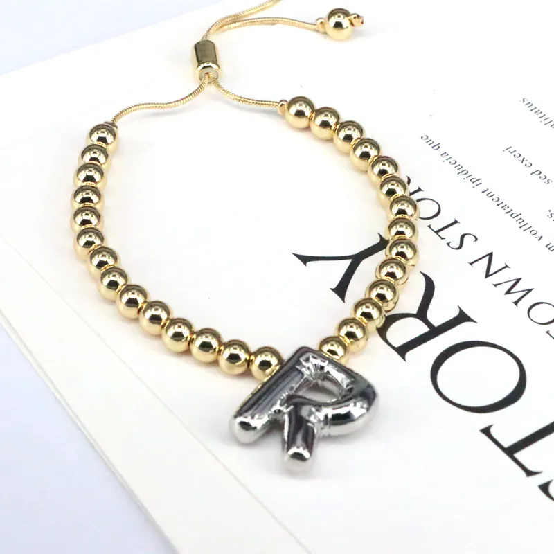 Copper Gold Plated Vintage Style Simple Style Plating Letter Bracelets display picture 6