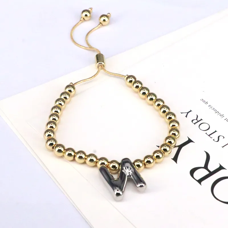 Copper Gold Plated Vintage Style Simple Style Plating Letter Bracelets display picture 8