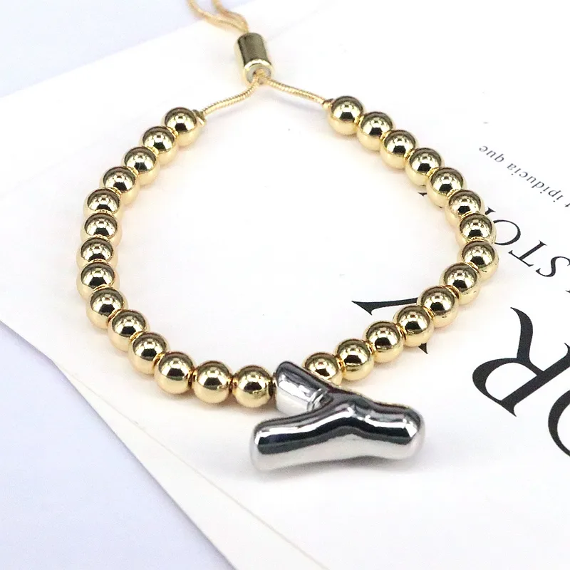 Copper Gold Plated Vintage Style Simple Style Plating Letter Bracelets display picture 13