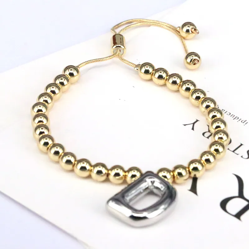 Copper Gold Plated Vintage Style Simple Style Plating Letter Bracelets display picture 14