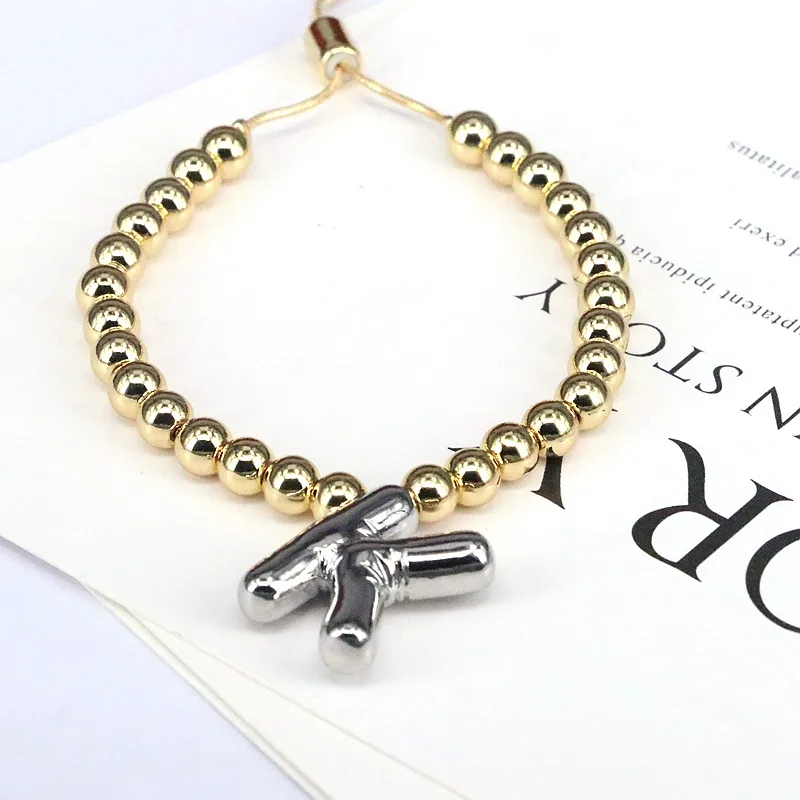 Copper Gold Plated Vintage Style Simple Style Plating Letter Bracelets display picture 17
