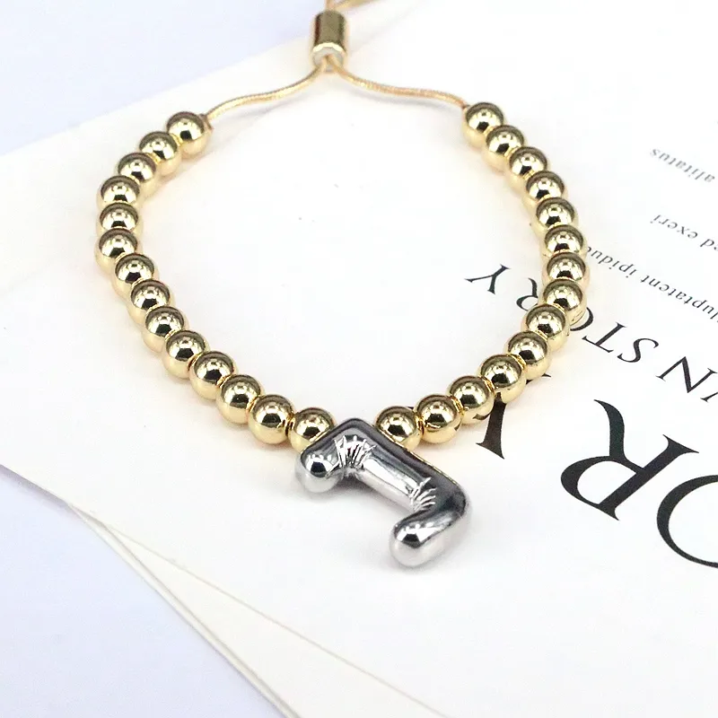 Copper Gold Plated Vintage Style Simple Style Plating Letter Bracelets display picture 18