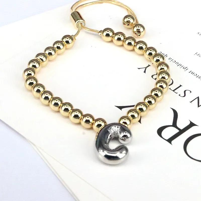 Copper Gold Plated Vintage Style Simple Style Plating Letter Bracelets display picture 19