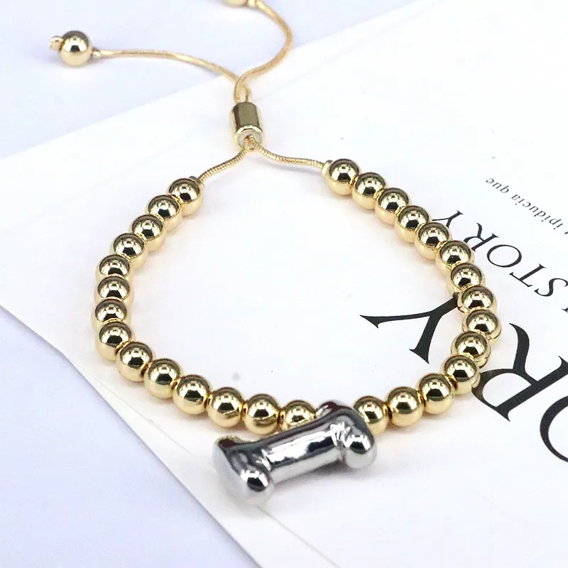 Copper Gold Plated Vintage Style Simple Style Plating Letter Bracelets display picture 20