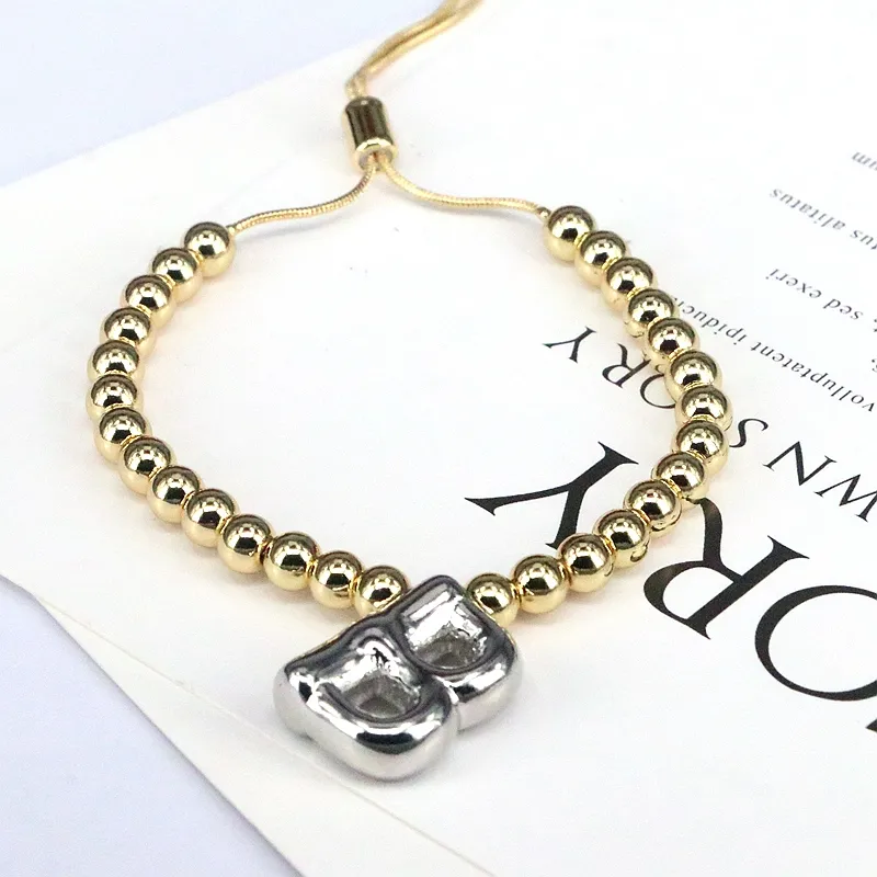 Copper Gold Plated Vintage Style Simple Style Plating Letter Bracelets display picture 23