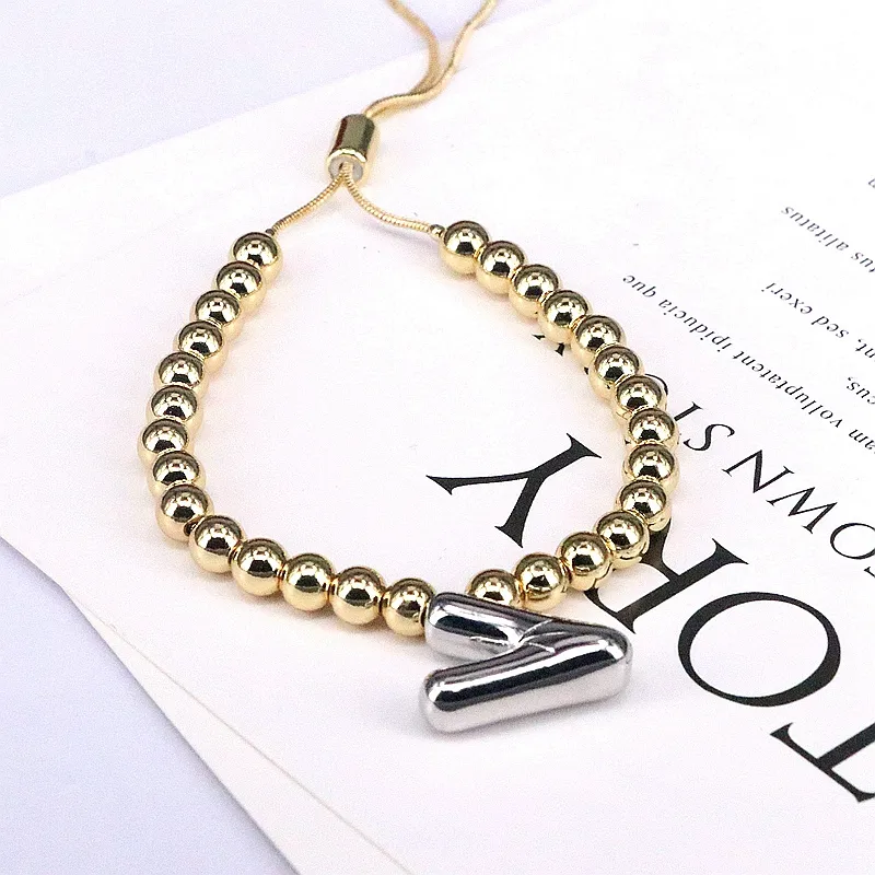 Copper Gold Plated Vintage Style Simple Style Plating Letter Bracelets display picture 26